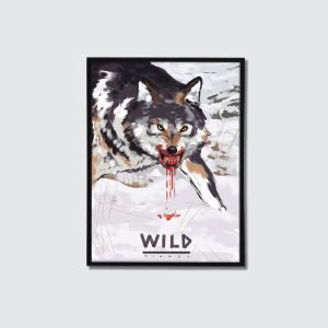 print wild wolf