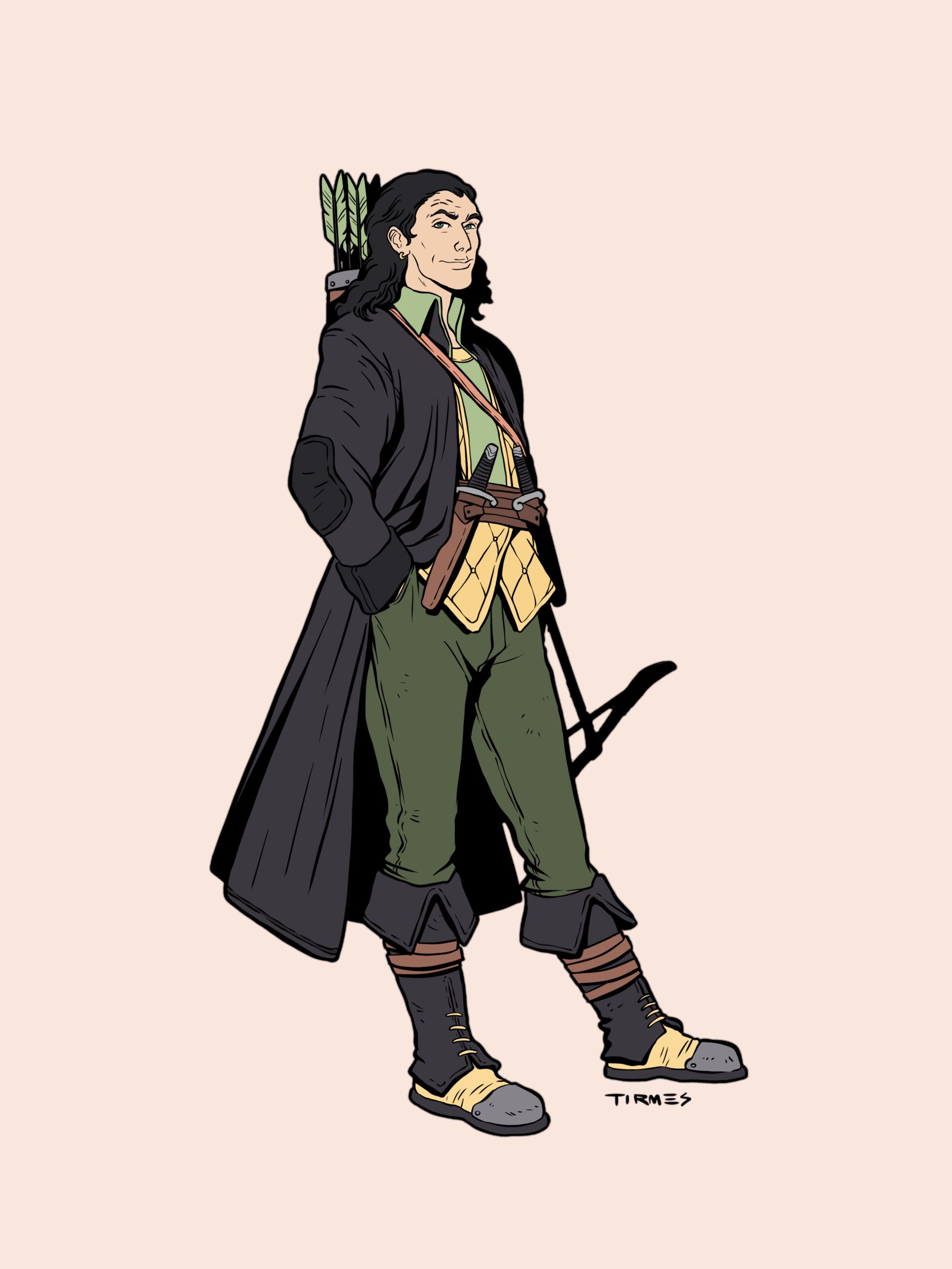Superhéroe Loki rediseñado con estética medieval.