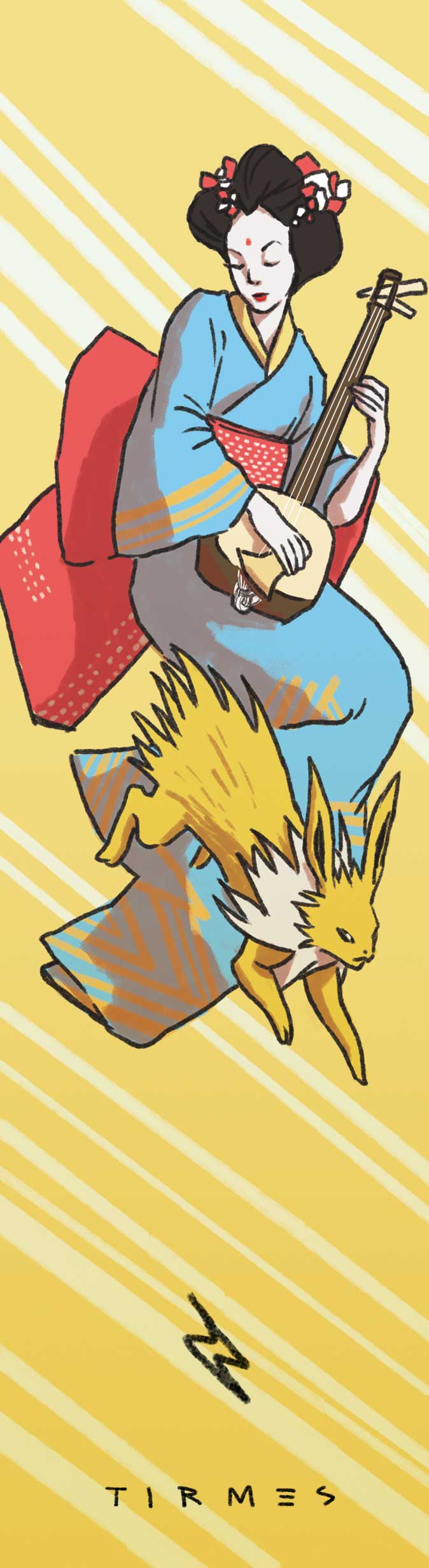 Ilustración de chica kimono Jolteon