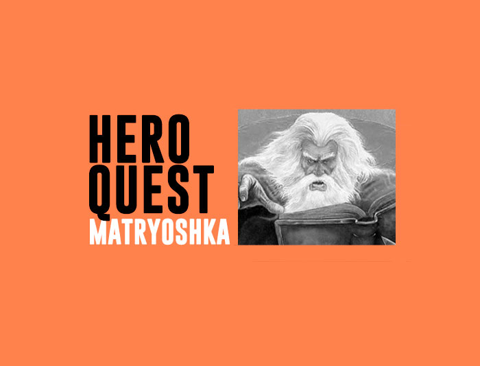 Portada del post del blog de los personajes de Heroquest pintados sobre una matryoshka.