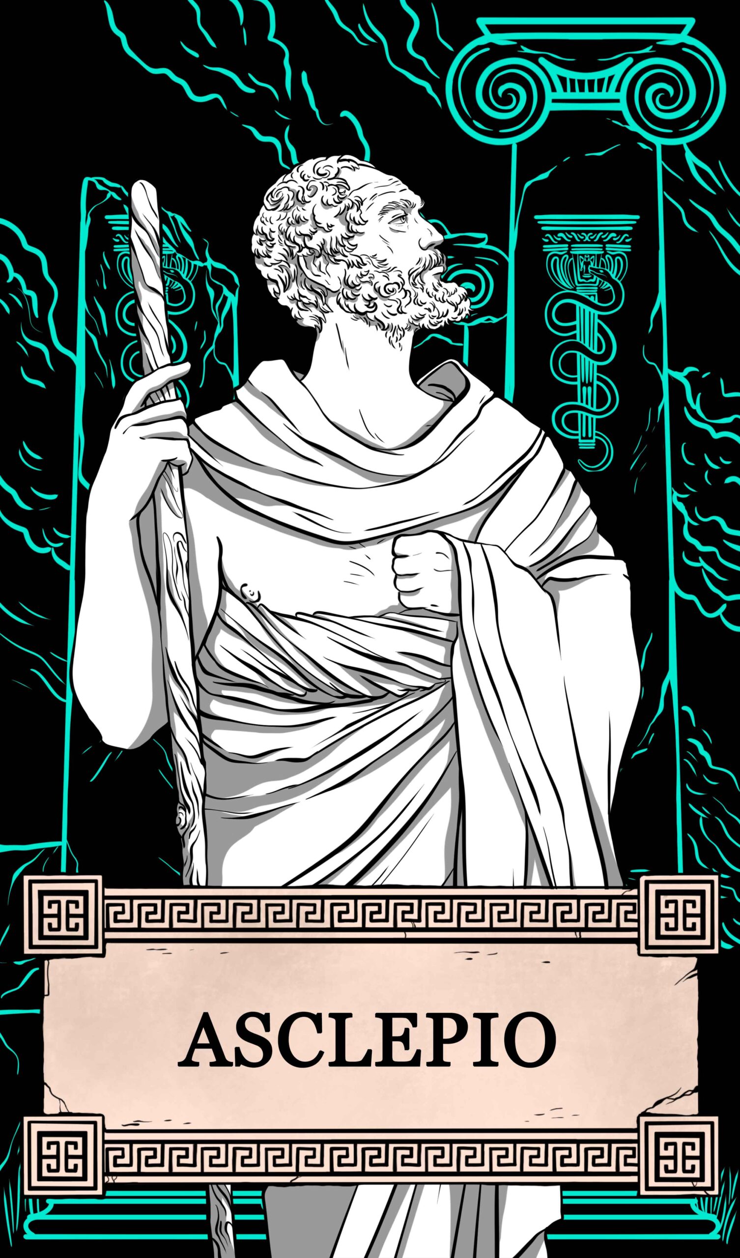 Imagen del sabio Asclepio.