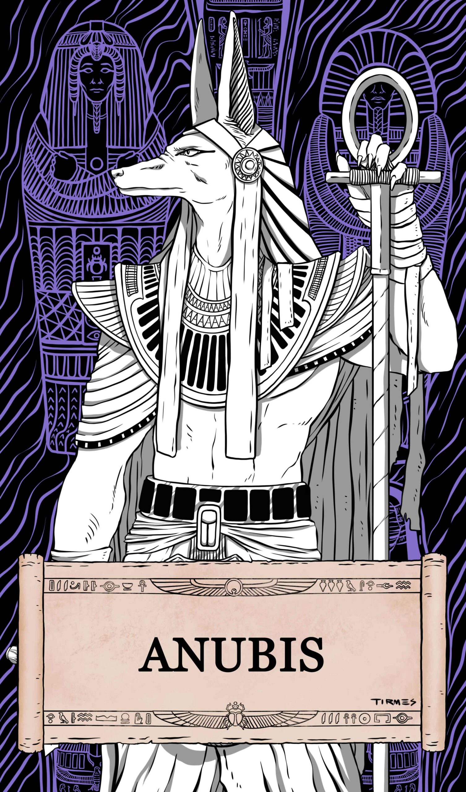 Mitología Egipcia 15 Ilustración del dios egipcio Anubis.