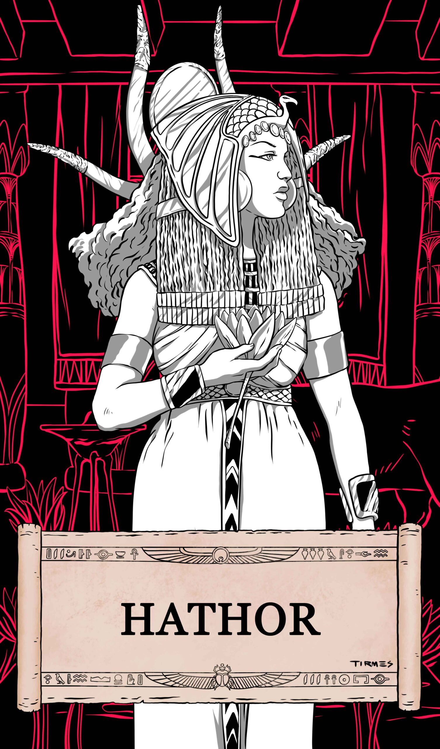 Mitología Egipcia 18 Ilustración de la diosa egipcia Hathor.