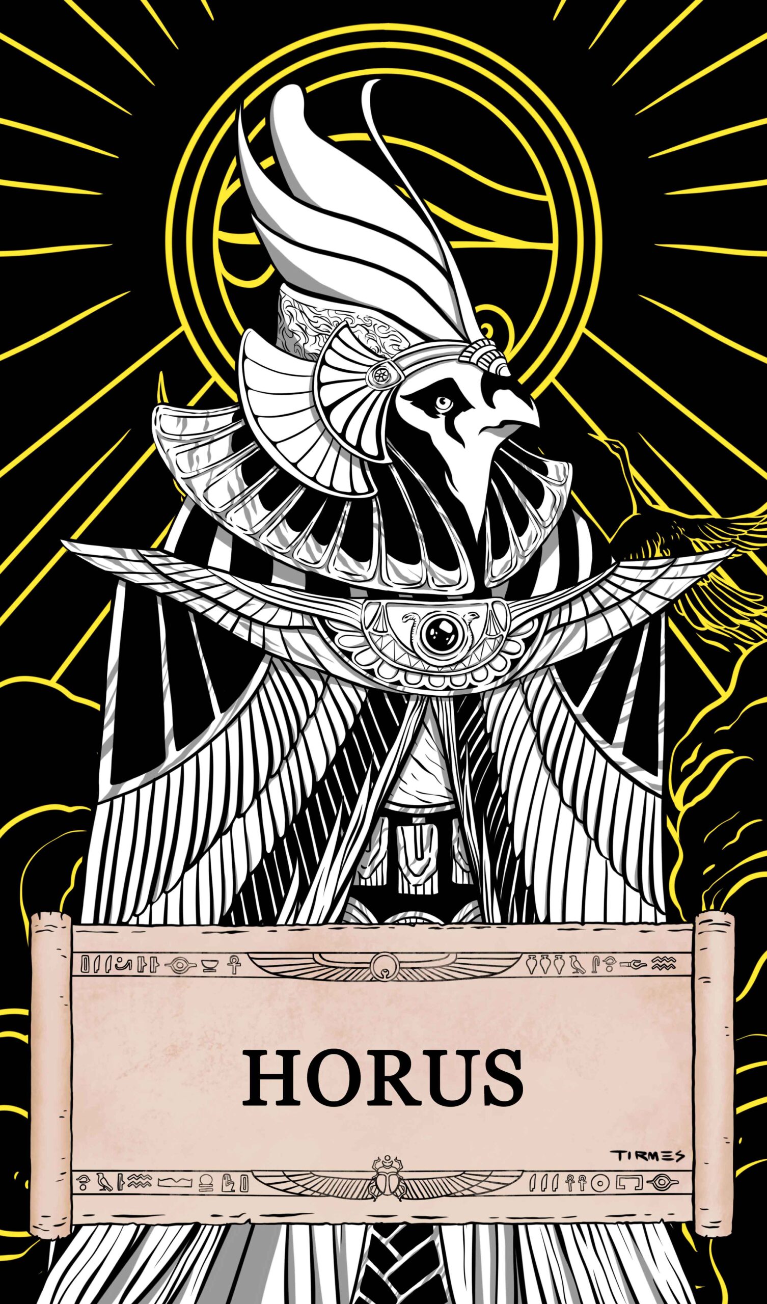 Mitología Egipcia 11 Ilustración del dios egipcio Horus.