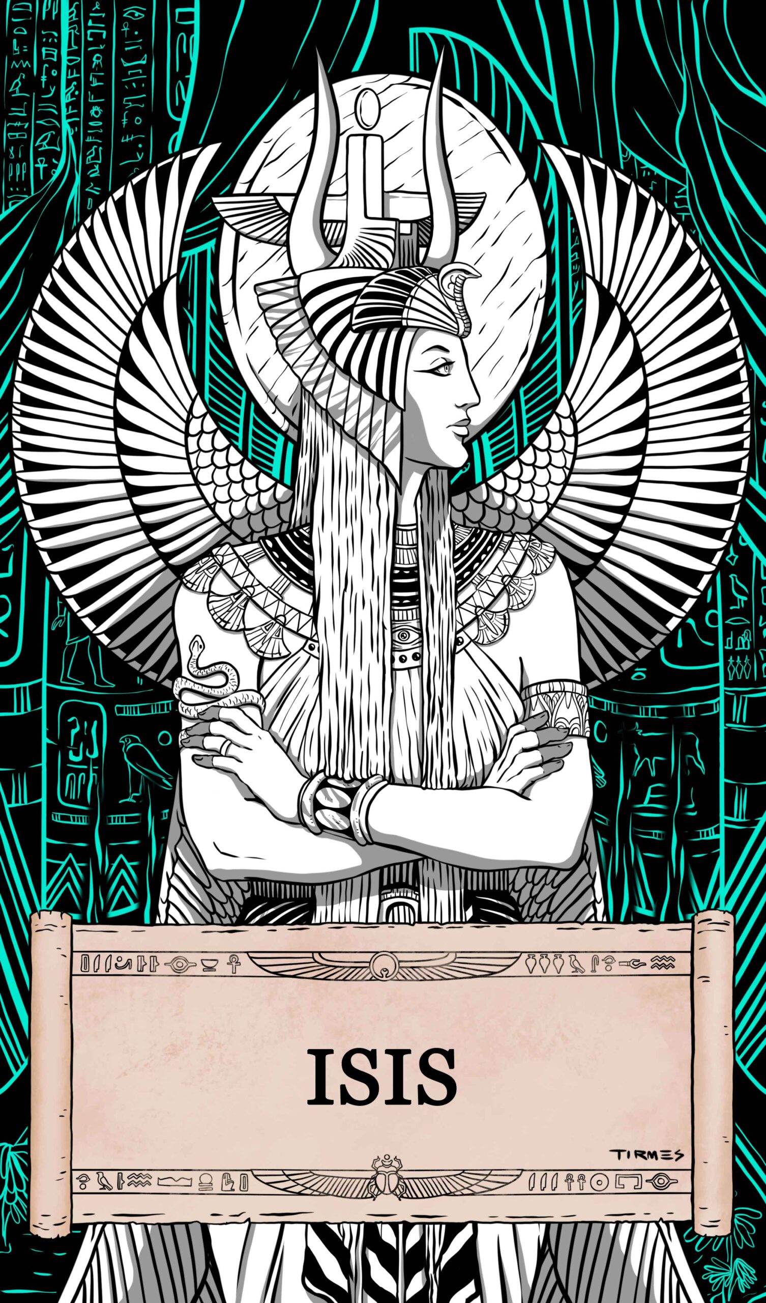 Mitología Egipcia 10 Ilustración de la diosa egipcia Isis.