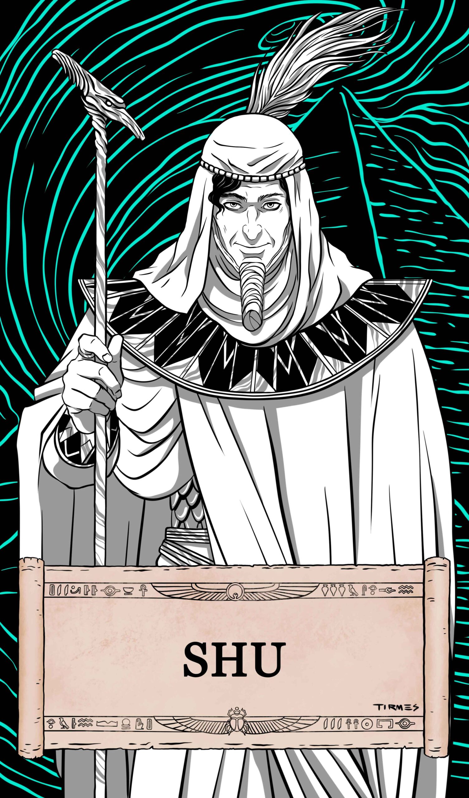 Mitología Egipcia 1 Ilustración del dios egipcio Shu.