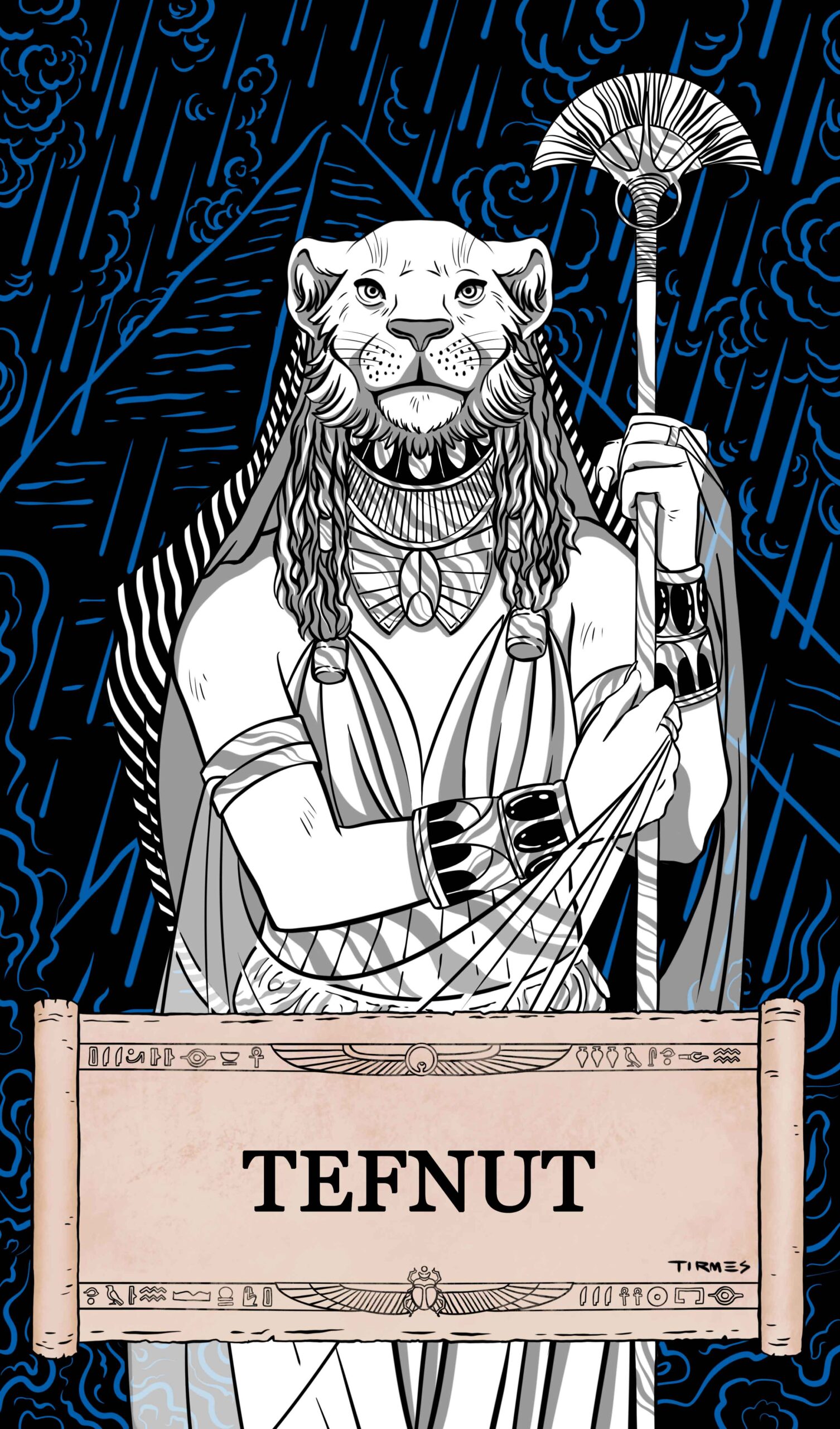 Mitología Egipcia 3 Ilustración de la diosa egipcia Tefnut.