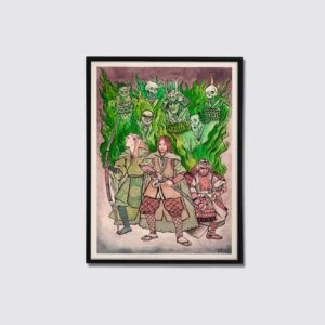 Print de el sendero de los muertos estilo ukiyo-e de El Señor de los Anillos.