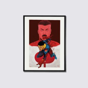 Ilustración de Invencible y Omni Man.