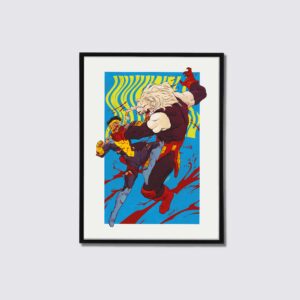 Ilustración del enfrentamiento entre Invencible contra Battle Beast.